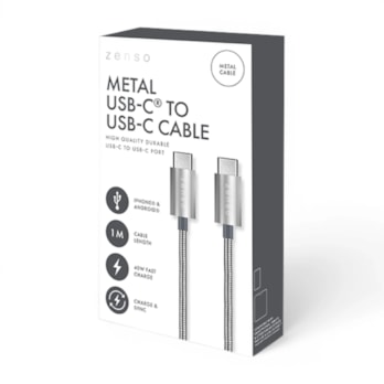 Wholesale Metal Type-C to Type-C Charge/Sync 1M Cable in CDU | Wholesale Direct