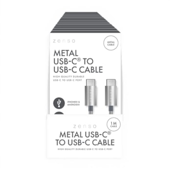 Wholesale Metal Type-C to Type-C Charge/Sync 1M Cable in CDU | Wholesale Direct