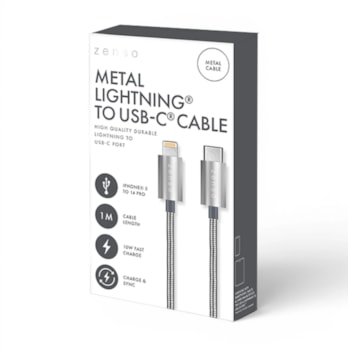 Wholesale Metal Lightning to Type-C Charge/Sync 1M Cable in CDU | Wholesale Direct
