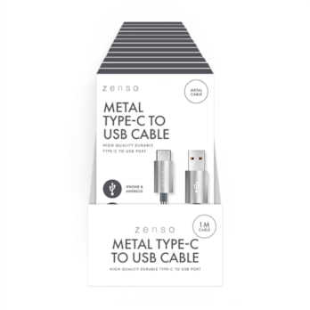 Wholesale Metal Type-C to USB Charge/Sync 1M Cable in CDU | Wholesale Direct Wholesale Metal Type-C to USB Charge/Sync 1M Cable in CDU | Wholesale Direct