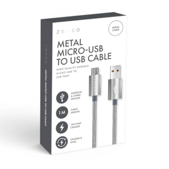 Wholesale Metal Micro to USB Charge/Sync 1M Cable in CDU | Wholesale Direct