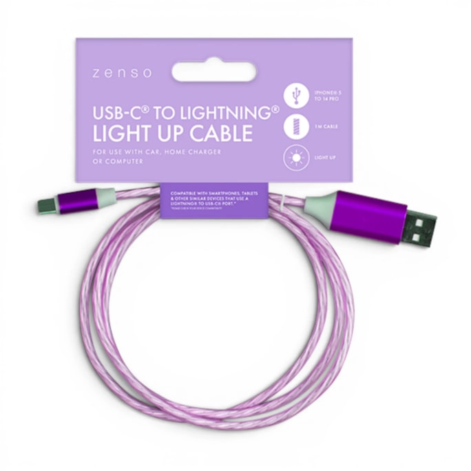 Wholesale Lightning to Type-C Light Up Charging Cable 1M | Wholesale Direct