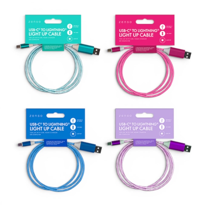 Wholesale Lightning to Type-C Light Up Charging Cable 1M | Wholesale Direct