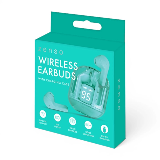 Wholesale Coloured Wireless Earbuds with Digital Screen Charging Case | Wholesale Direct