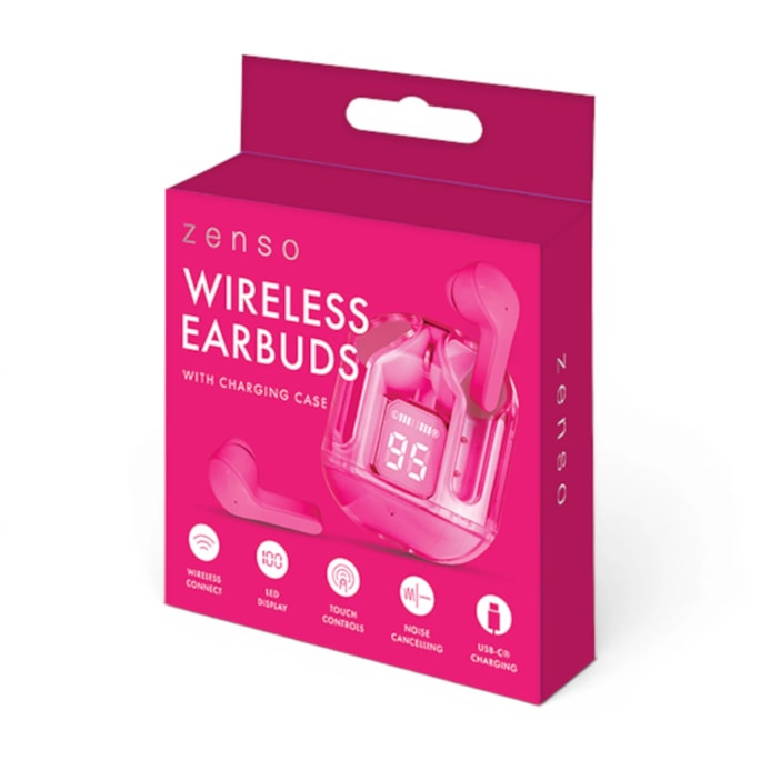Wholesale Coloured Wireless Earbuds with Digital Screen Charging Case | Wholesale Direct