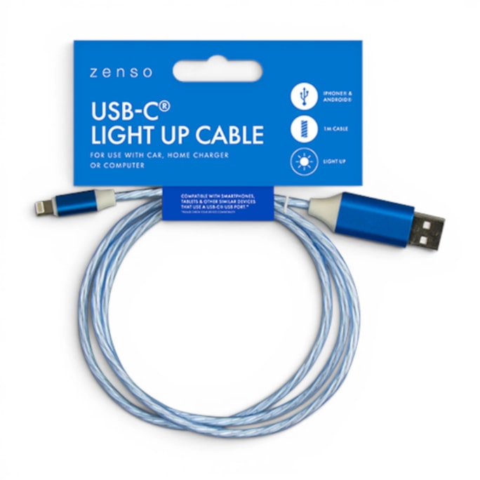Wholesale Type-C to USB Light Up Charging Cable 1M | Wholesale Direct