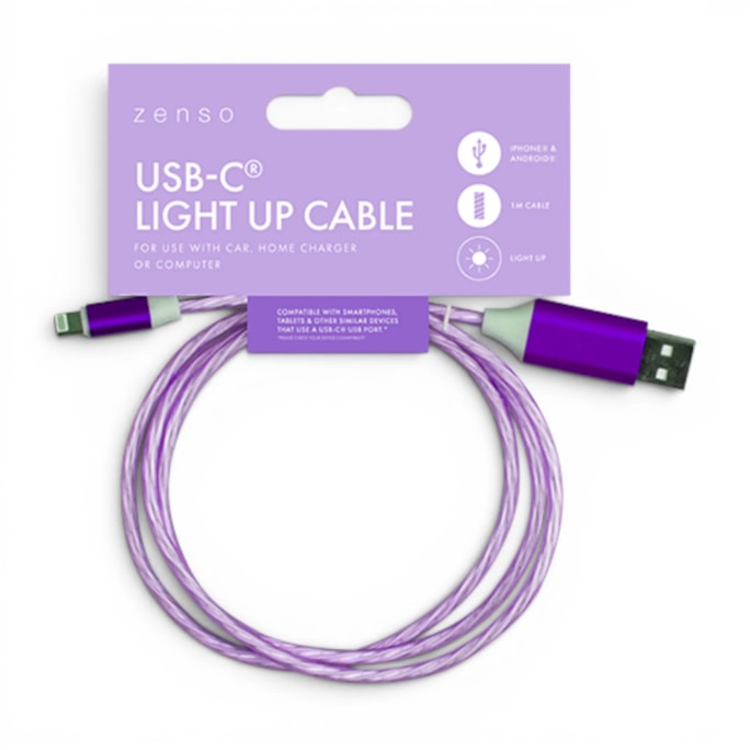 Wholesale Type-C to USB Light Up Charging Cable 1M | Wholesale Direct