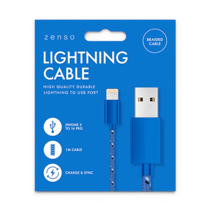 Wholesale Lightning to USB Braided Cable 1M | Wholesale Direct