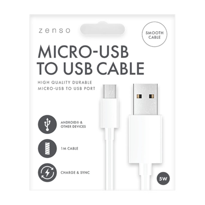 Wholesale Micro to USB White Cable 1M | Wholesale Direct
