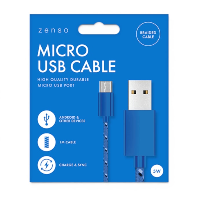 Wholesale Micro to USB Braided Cable 1M | Wholesale Direct Wholesale Micro to USB Braided Cable 1M | Wholesale Direct