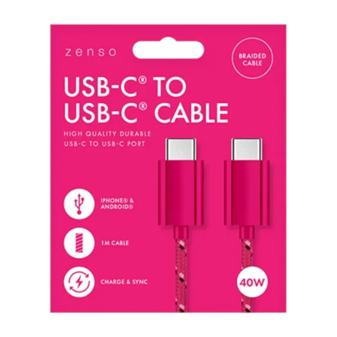 Wholesale Type-C to Type-C Braided Cable 1M | Wholesale Direct