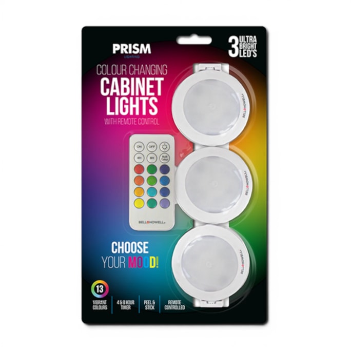 Wholesale LED Colour Changing Cabinet Lights 3 Pack | Wholesale Direct