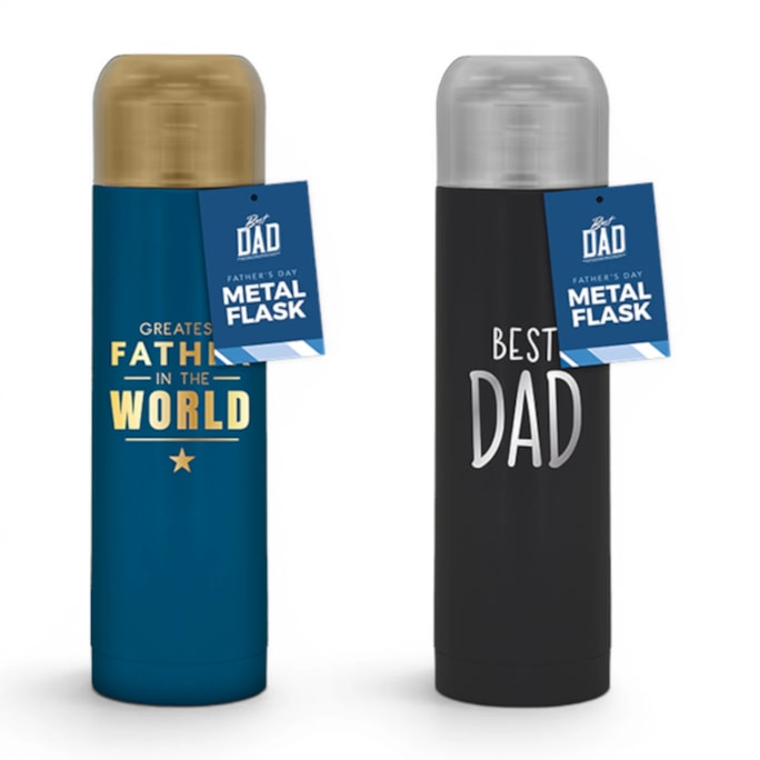 Wholesale Father's Day Foil Metal Flask 500ml | Wholesale Direct