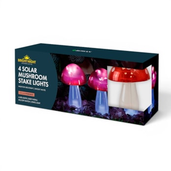 Wholesale Solar LED Mushroom Stake Lights 4pk | Wholesale Direct
