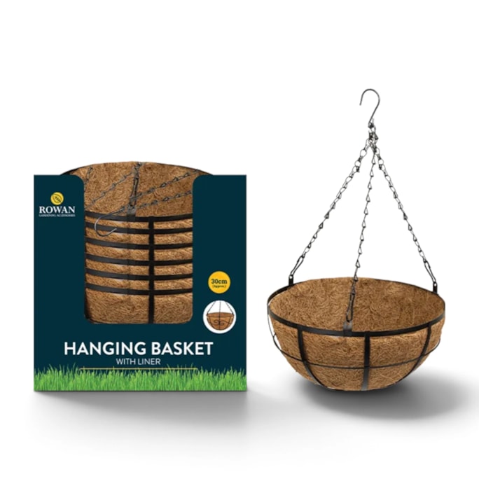 Wholesale Deluxe Hanging Basket with Liner 30cm CDU | Wholesale Direct