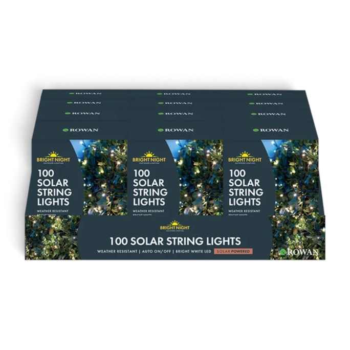 Wholesale 100 LED Solar String Lights Bright White CDU | Wholesale Direct
