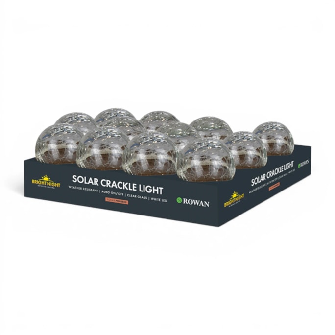 Wholesale Solar Clear Glass Crackle Ball Light CDU | Wholesale Direct