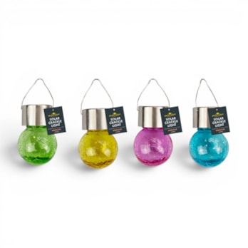 Wholesale Solar Coloured Glass Crackle Ball Light CDU | Wholesale Direct