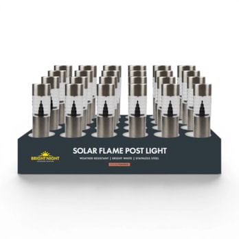 Wholesale Solar Stainless Steel Flame Post Light CDU | Wholesale Direct Wholesale Solar Stainless Steel Flame Post Light CDU | Wholesale Direct