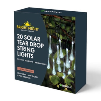 Wholesale Tear Drop Solar String Lights Bright White | Wholesale Direct