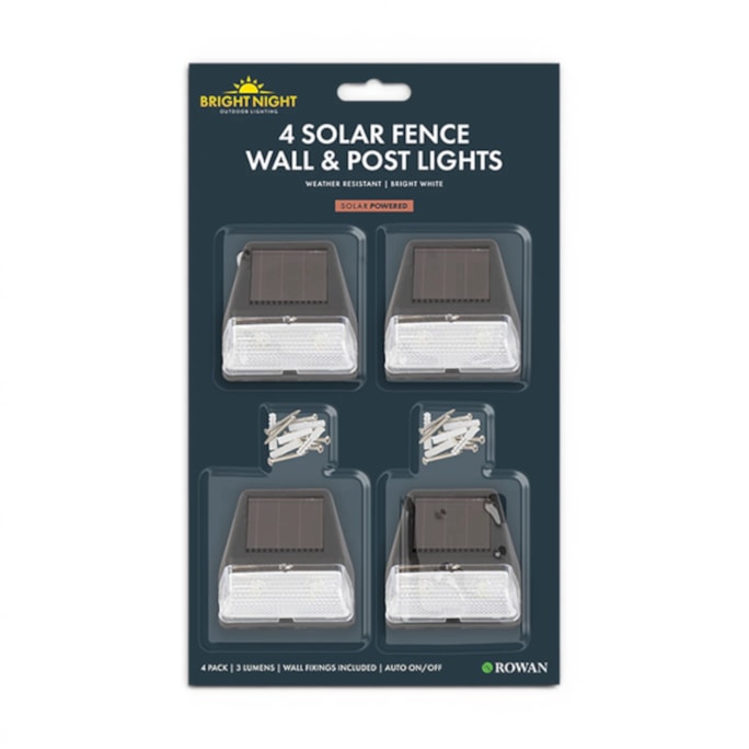 Wholesale Solar Powered Fence Wall and Post Light 4pk | Wholesale Direct Wholesale Solar Powered Fence Wall and Post Light 4pk | Wholesale Direct