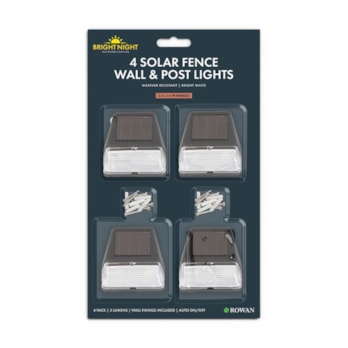 Wholesale Solar Powered Fence Wall and Post Light 4pk | Wholesale Direct