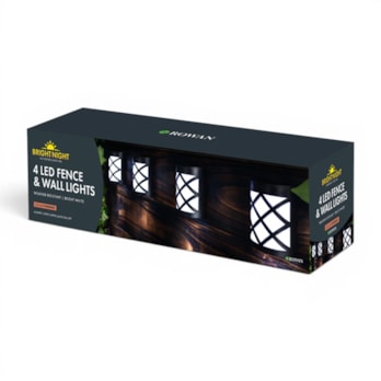 Wholesale Solar LED Fence & Wall Lights 4pk | Wholesale Direct