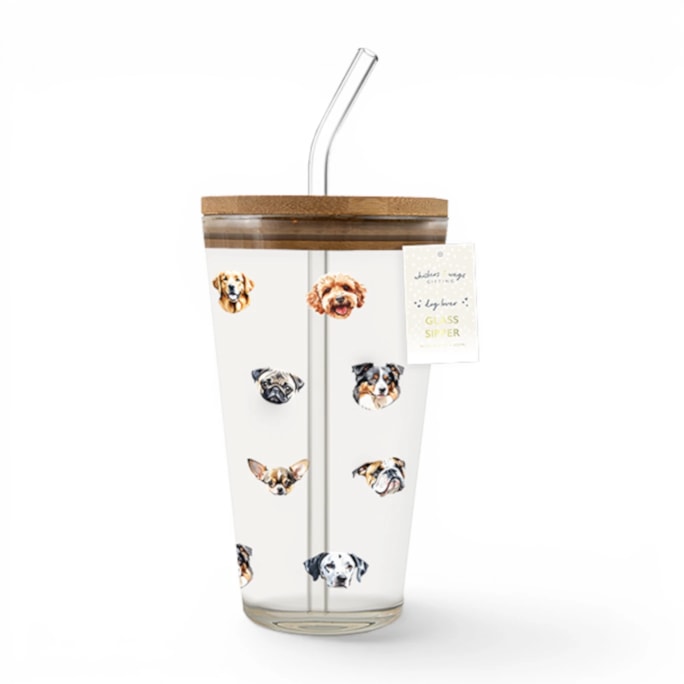 Wholesale Glass Sipper with Straw 400ML | Wholesale Direct