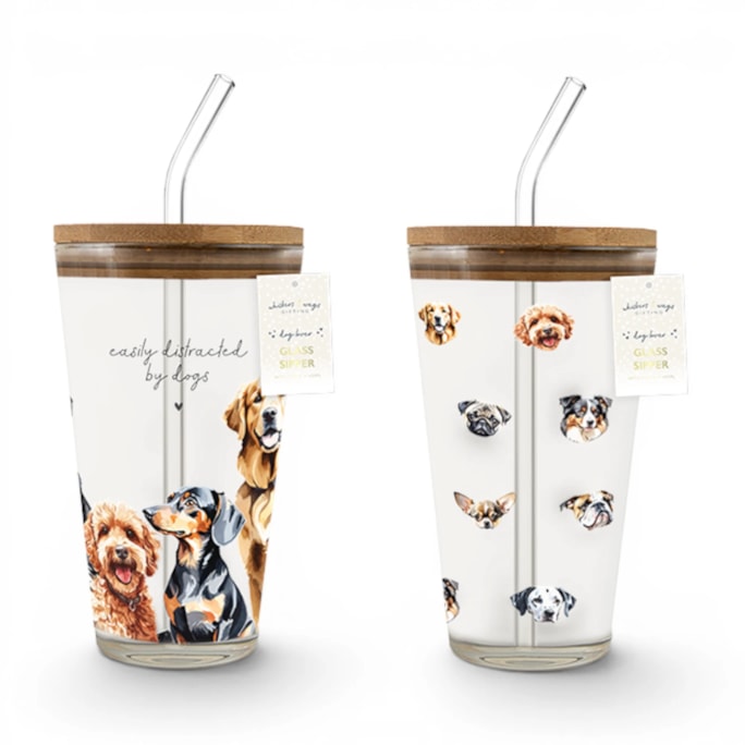 Wholesale Glass Sipper with Straw 400ML | Wholesale Direct
