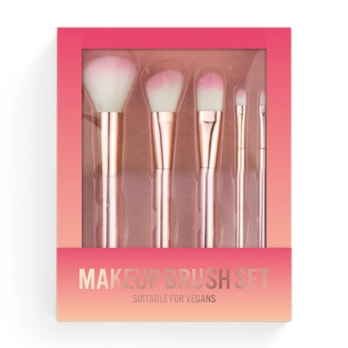 Wholesale Pink Chrome Makeup Brush Set 5pcs | Wholesale Direct