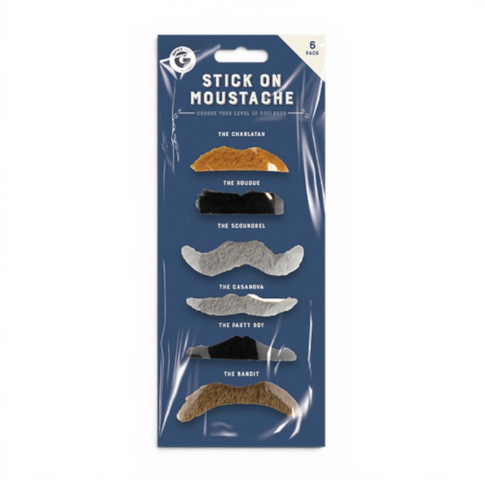 Wholesale Stick On Moustache 6 pk | Wholesale Direct