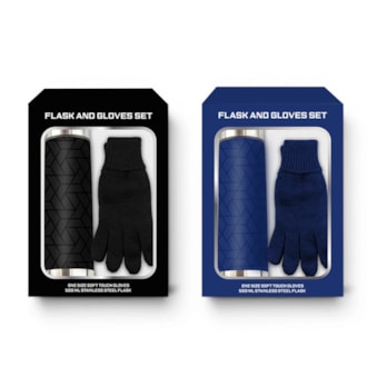 Wholesale Stainless Steel Flask & Soft Touch Gloves Set | Wholesale Direct