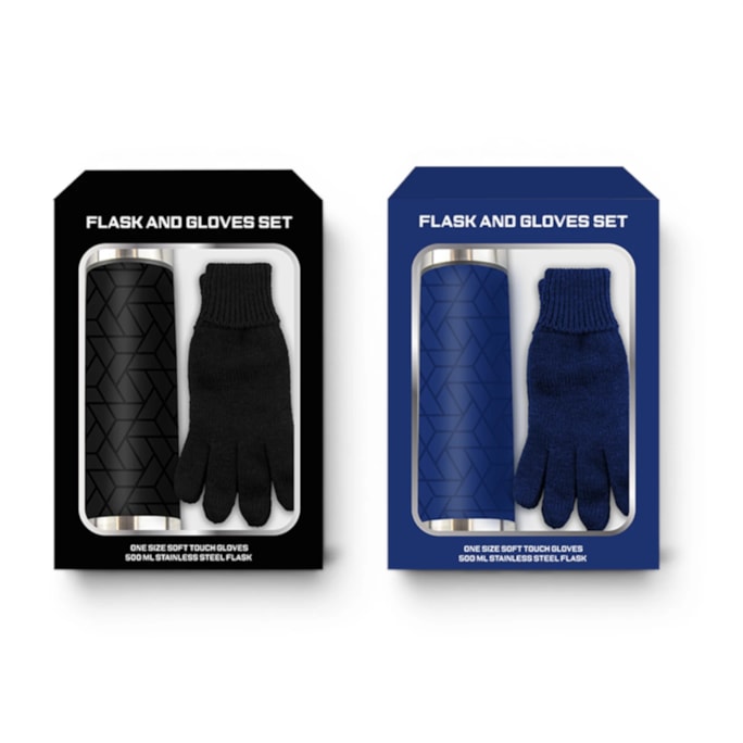 Wholesale Stainless Steel Flask & Soft Touch Gloves Set | Wholesale Direct