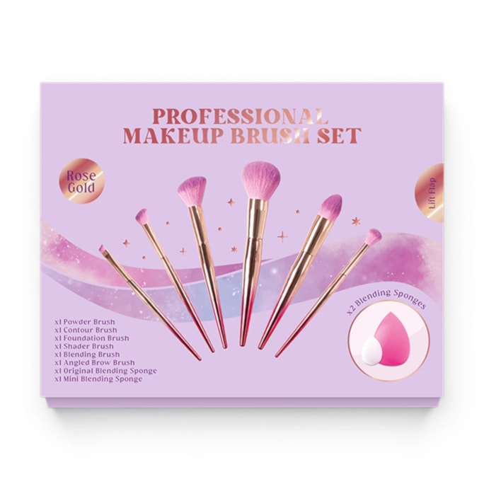 Wholesale Rose Gold Professional Makeup Brush Set 8pk | Wholesale Direct