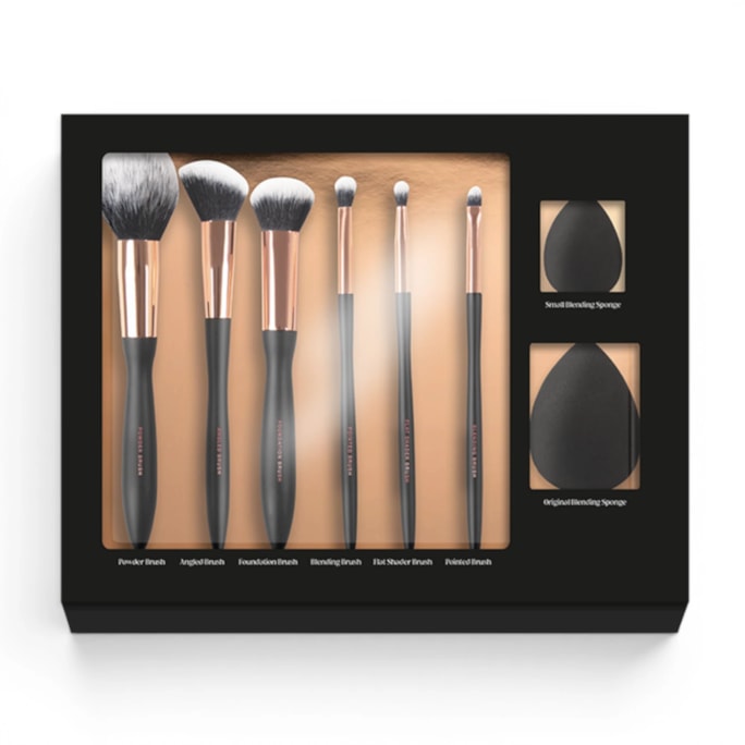 Wholesale Black Professional Makeup Brush Set 8pk | Wholesale Direct