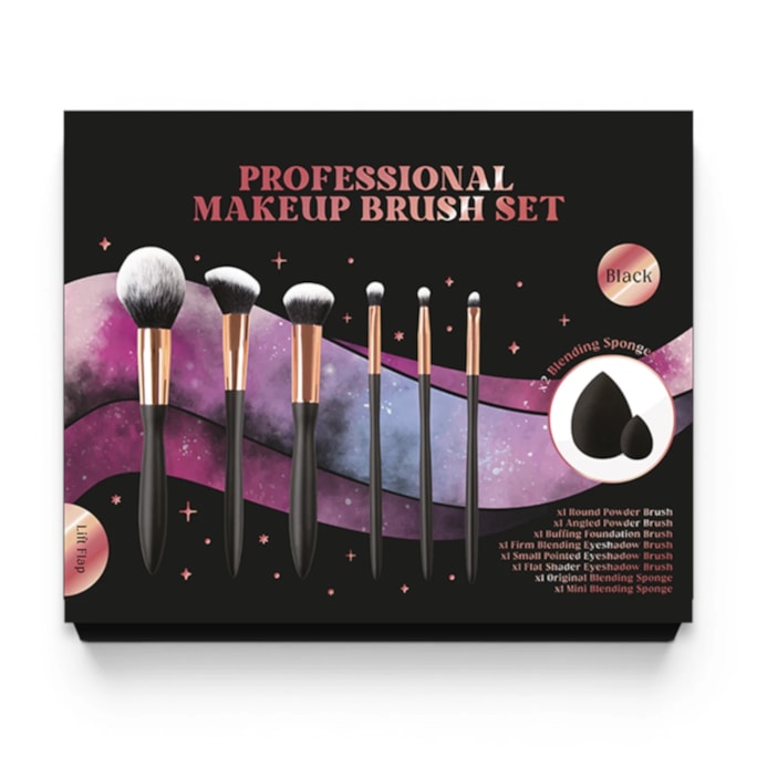 Wholesale Black Professional Makeup Brush Set 8pk | Wholesale Direct