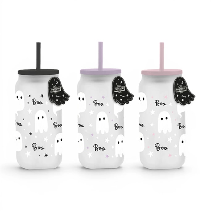 Wholesale Ghost Glass Mason Jar With Straw | Wholesale Direct