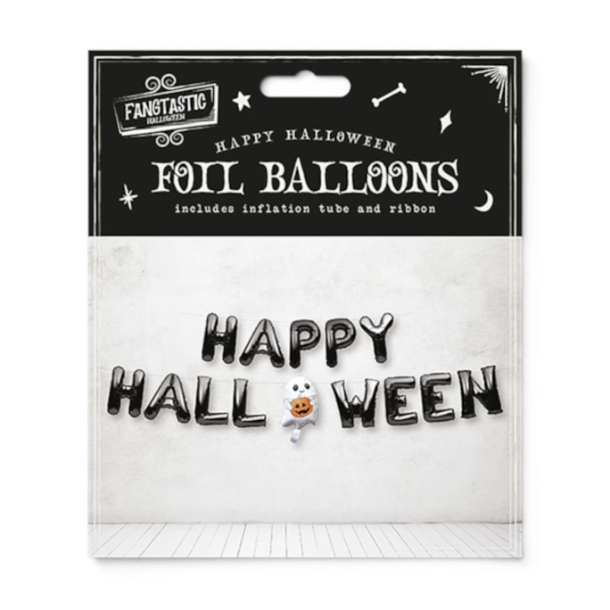 Wholesale Happy Halloween Slogan Foil Balloons | Wholesale Direct