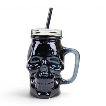 Wholesale Skull Jar With Lid & Straw | Wholesale Direct Wholesale Skull Jar With Lid & Straw | Wholesale Direct