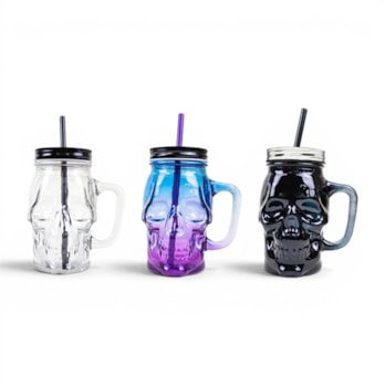 Wholesale Skull Jar With Lid & Straw | Wholesale Direct Wholesale Skull Jar With Lid & Straw | Wholesale Direct
