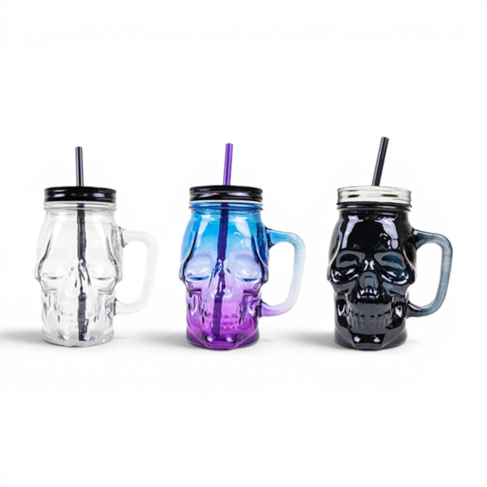 Wholesale Skull Jar With Lid & Straw | Wholesale Direct