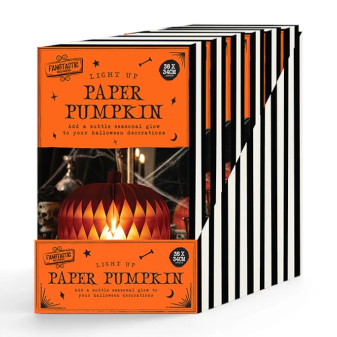 Wholesale Halloween Light Up Paper Pumpkin CDU | Wholesale Direct