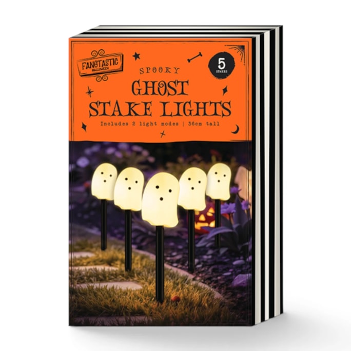 Wholesale Halloween Light Up Ghost Stakes 5pk | Wholesale Direct
