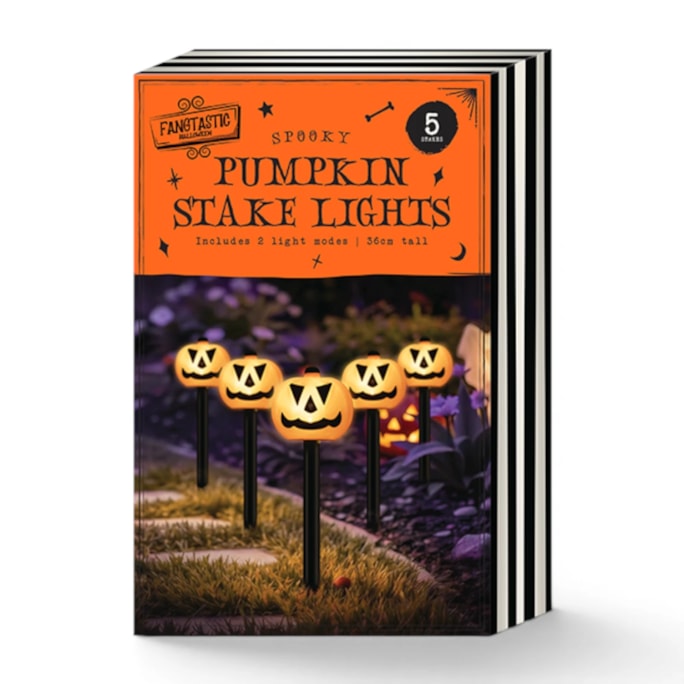 Wholesale Halloween Light Up Pumpkin Stakes 5pk | Wholesale Direct