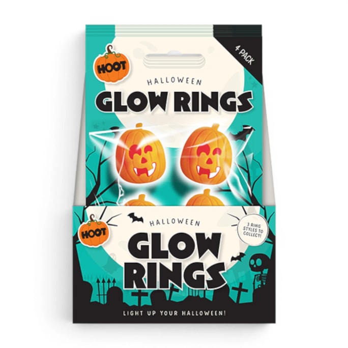 Wholesale Halloween Glow Rings 4pk CDU | Wholesale Direct
