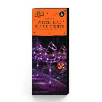 Wholesale Halloween Witch Hat LED Stakes 3pk CDU | Wholesale Direct