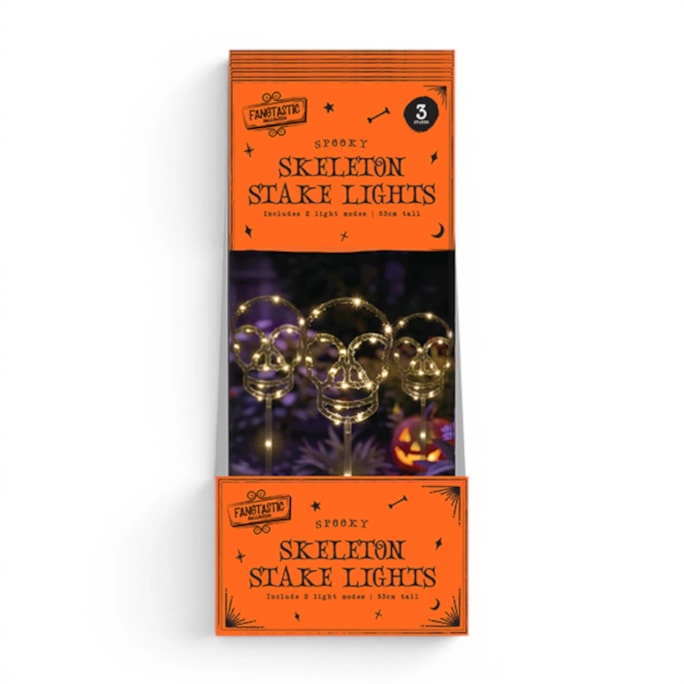 Wholesale Halloween Skeleton LED Stakes 3pk CDU | Wholesale Direct