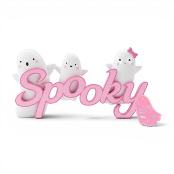 Wholesale Halloween Pink Ghost Slogan Decoration | Wholesale Direct