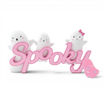Wholesale Halloween Pink Ghost Slogan Decoration | Wholesale Direct