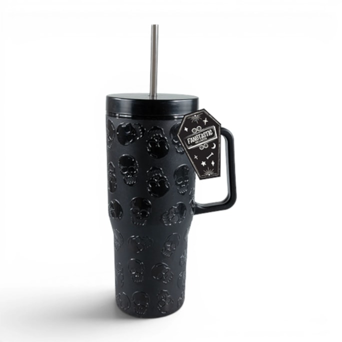 Wholesale Halloween Skull Embossed Cup With Straw 800ml | Wholesale Direct